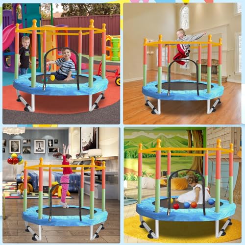 55'' Small Trampoline with Safety Enclosure Net H744712