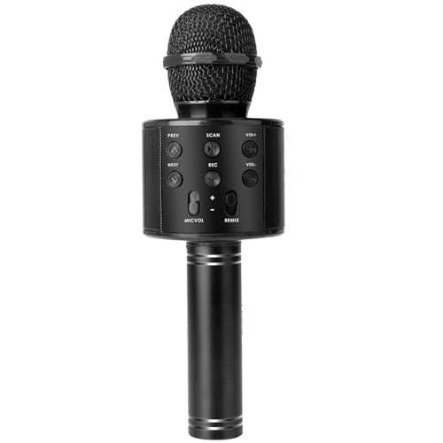 Black Wireless Bluetooth Karaoke Microphone Speaker C39085