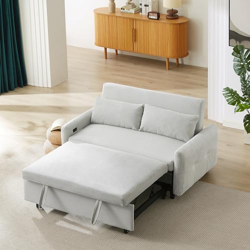 Blue Grey Corduroy 4 in 1 Convertible Sofa Couch Bed K625