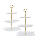 2 Pack White 3 Tier Plastic Dessert Cupcake Stand Z3571