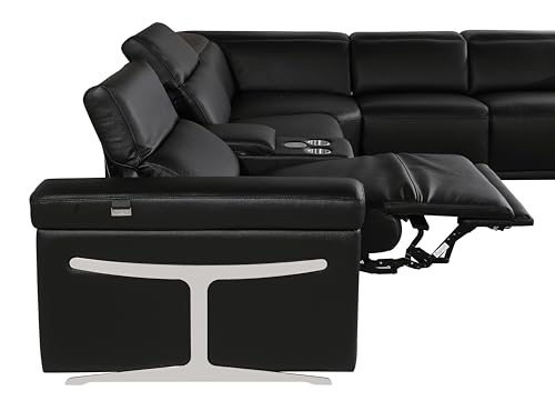 6-Piece Italian Leather Sectional Sofa with Power Reclining Seats D26421