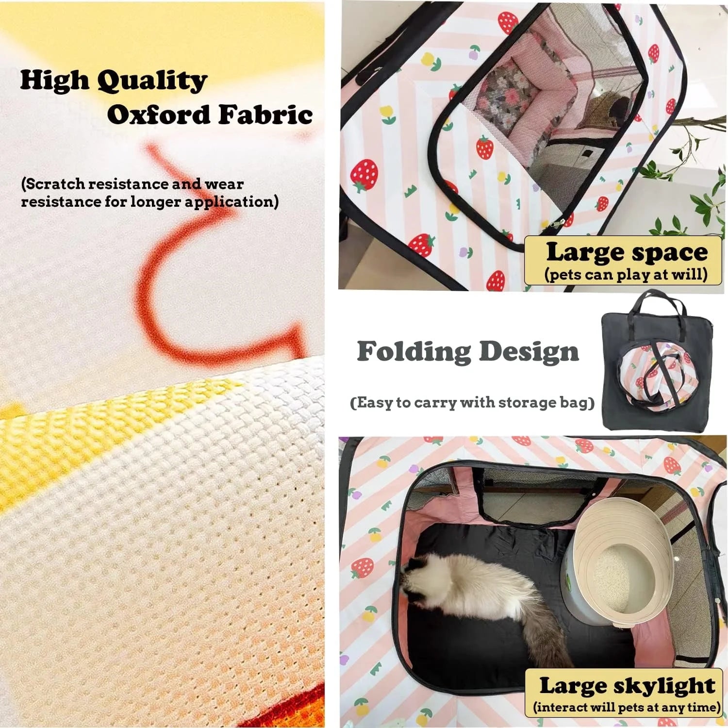 Cat Tent Outdoor Pet Enclosure Tent with Carry Bag D967728