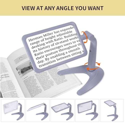 5X Folding Handheld Rectangular Magnifier with 48 Lights U83221