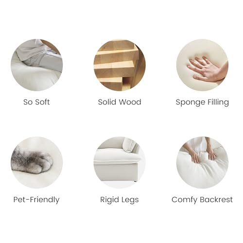 Beige 4 Seater Sectional Sofa with Storage Ottoman H2078