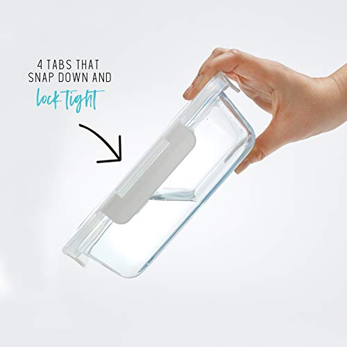 5-Pack Two Compartments Glass Storage Containers with Locking Lids, 27 oz. H851