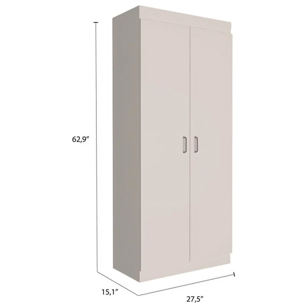 White 5-Shelf Engineered Wood Pantry Cabinet U981