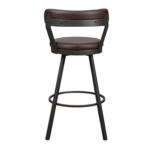 Black Swivel Counter Stool, Set of 2, 25.5" Seat Height F94262