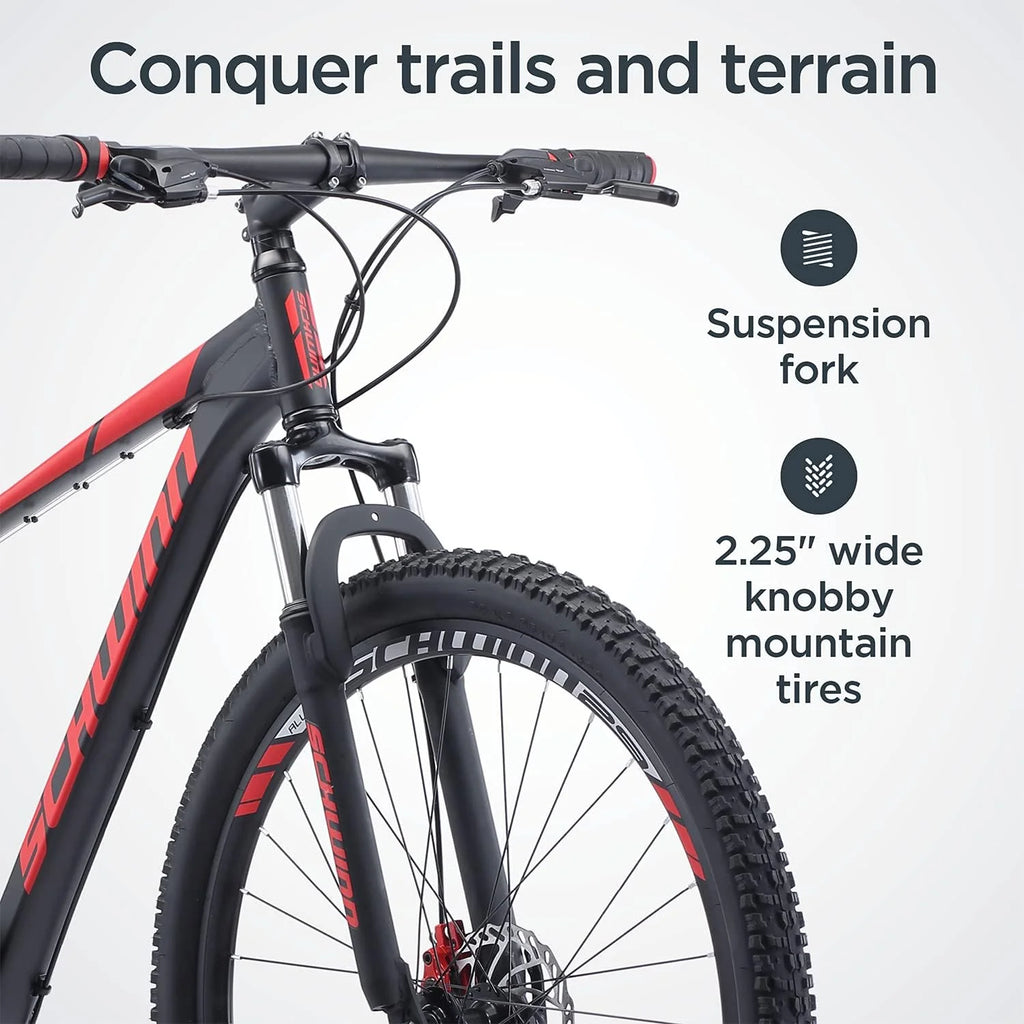 Open Box 24 Speed 29 Inch Wheels Matte Black Red Mountain Bike L234