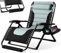 Zero Gravity Chair, 350Lbs Capacity Oversize XL Outdoor Anti Gravity Folding Adjustable Recliner with Adjustable Headrest, Foot Pad & Cup Holder I858