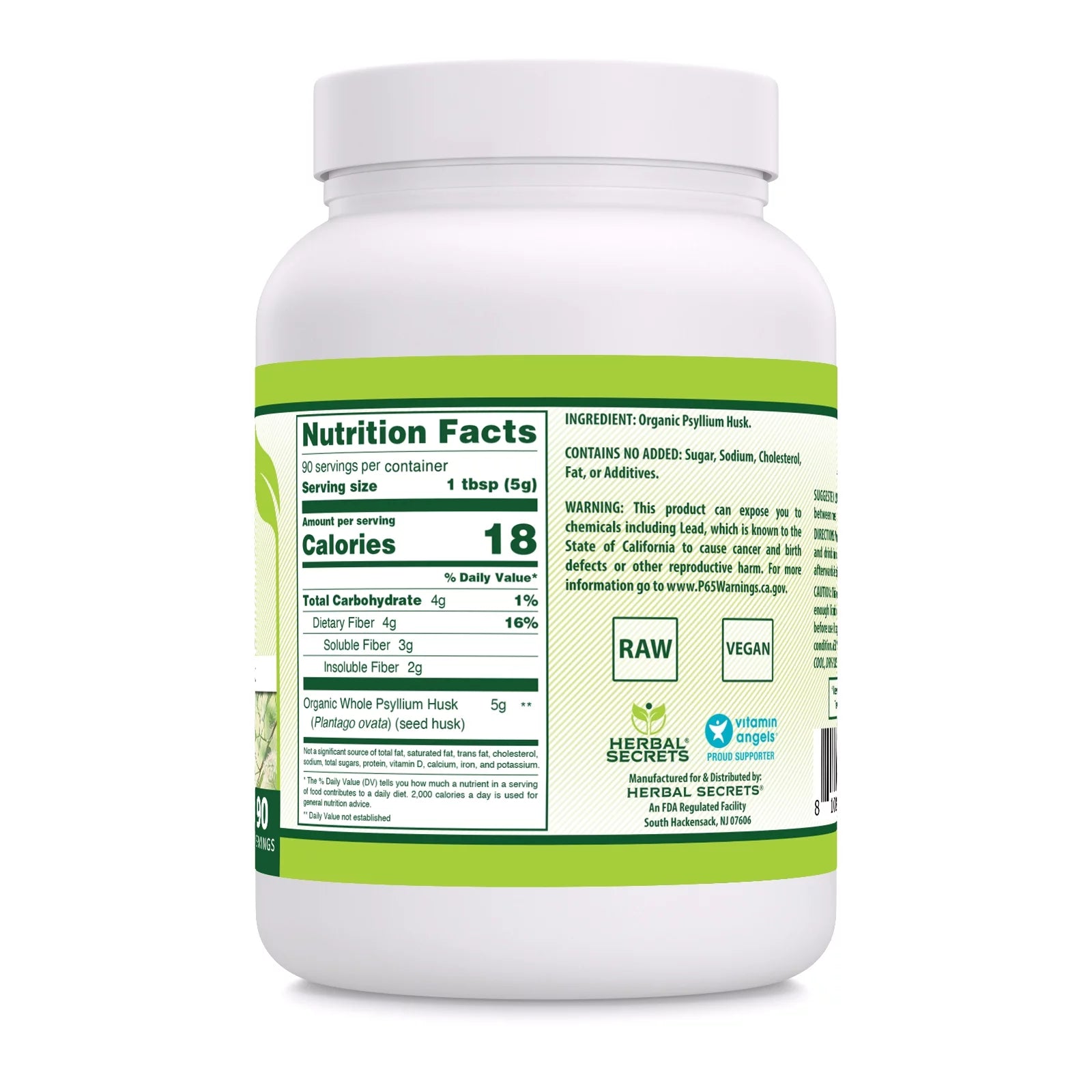 USDA Certified Organic Psyllium Husk 16 Oz J86222