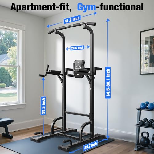 Pull Up Bar Dip Station Power Tower Multi-Function Home Gym Strength Training Fitness Equipment 450LBS O487