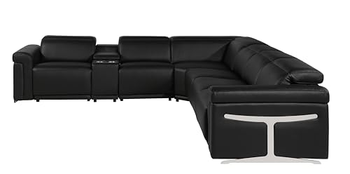 6-Piece Italian Leather Sectional Sofa with Power Reclining Seats D26421