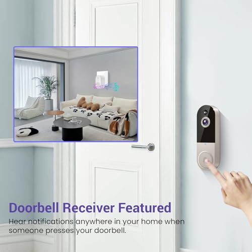 Black 1080P Wireless Video Doorbell Camera with Night Vision E3168