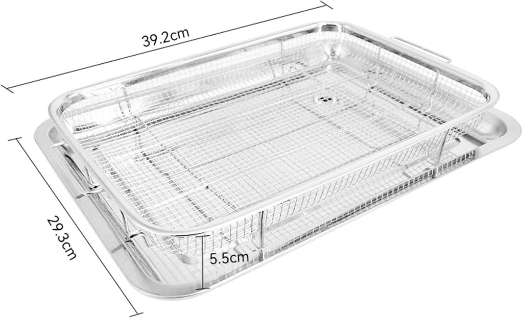 Stainless Steel Air Fryer Basket and Tray Set, 15.4" x 11.5" V289173