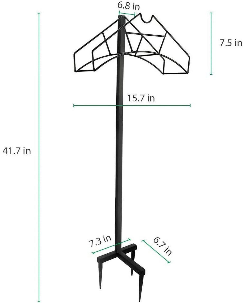Black Heavy Duty Metal Garden Hose Holder S694480