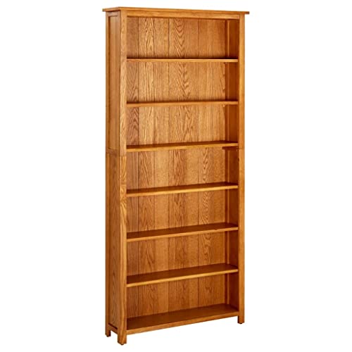 7-Tier Solid Oak Wood Bookcase I889837
