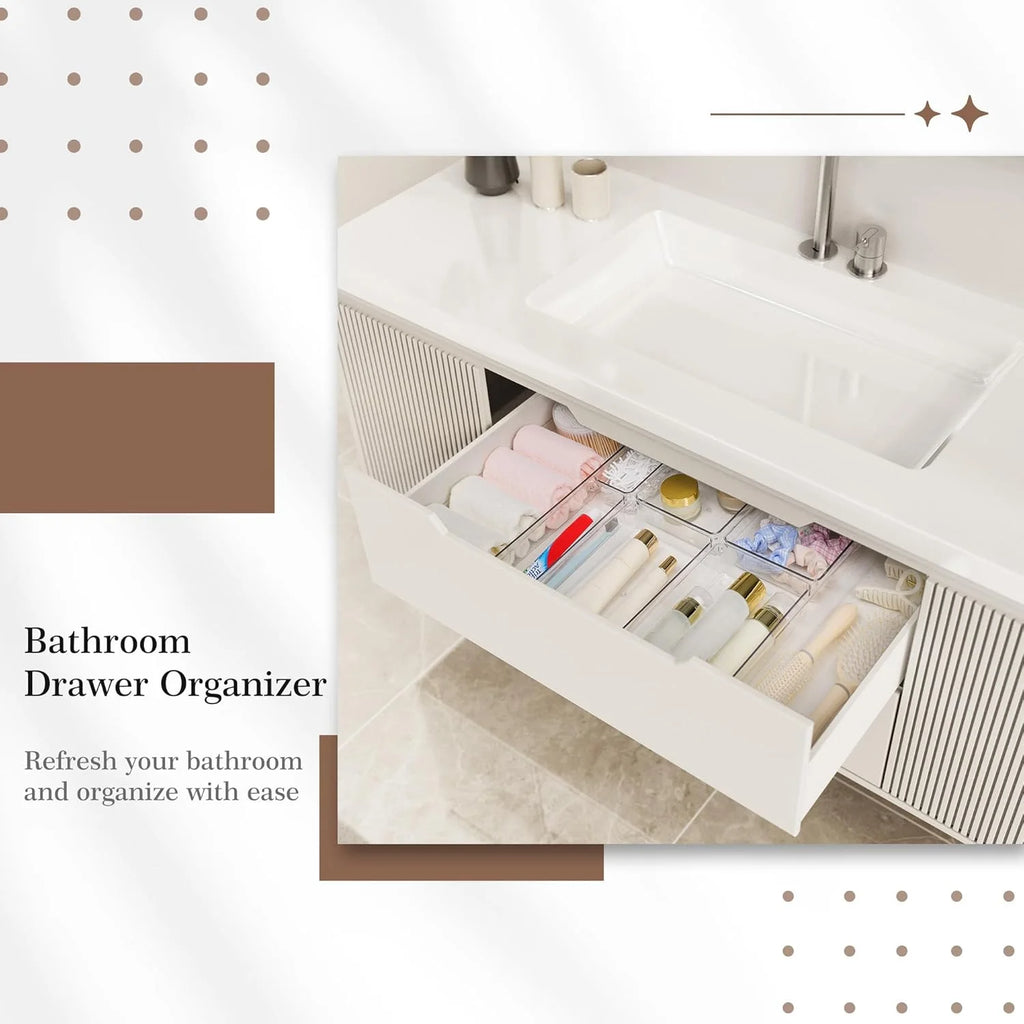 14 PCS Clear Plastic Drawer Organizer Set G419861