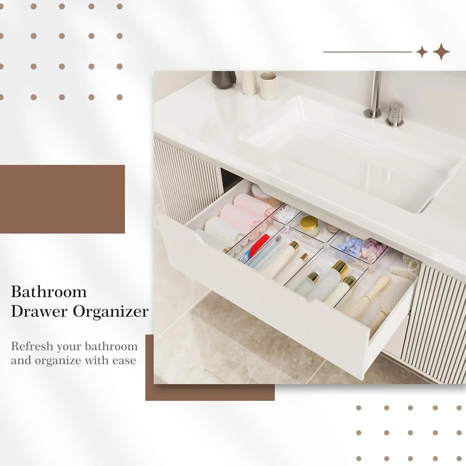 14 PCS Clear Plastic Drawer Organizer Set G419861