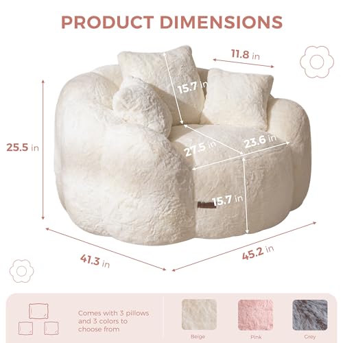Beige Floral Shaped Bean Bag Sofa X359