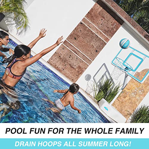 Outdoor Adjustable Height Swimming Pool Basketball Hoop with Ball, Base, 18 Inch Stainless Steel Rim R8546
