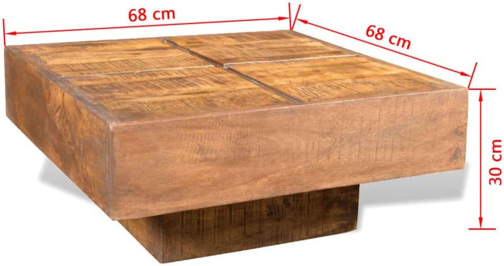 Brown Square Solid Mango Wood Coffee Table H65669