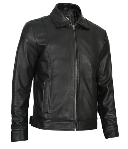 Real Lambskin Classic Vintage Style Leather Jacket R654091