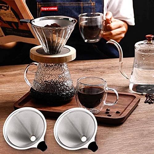 Stainless Steel Reusable Cone Coffee Mesh Dripper W8472