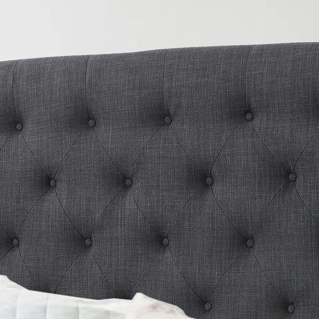 Charcoal Upholstered Wingback Headboard, Full P50267