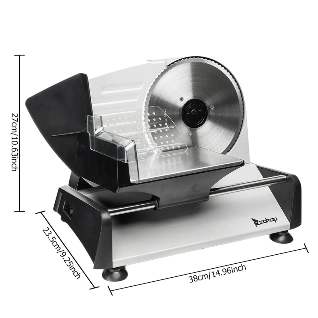 Electric Deli Food Slicer with Removable 7.5'' Serrated & Stainless Steel Blade F977983