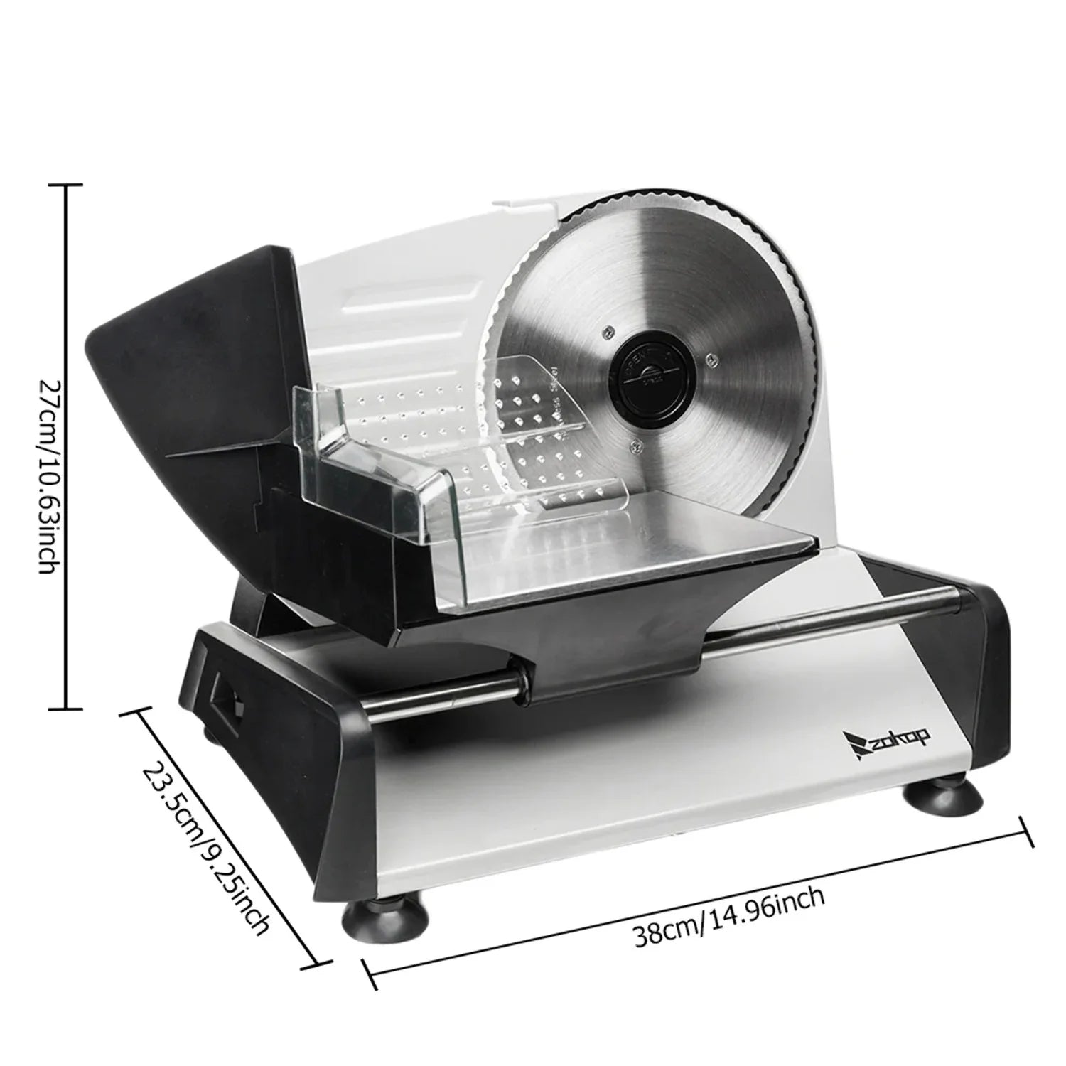 Electric Deli Food Slicer with Removable 7.5'' Serrated & Stainless Steel Blade F977983