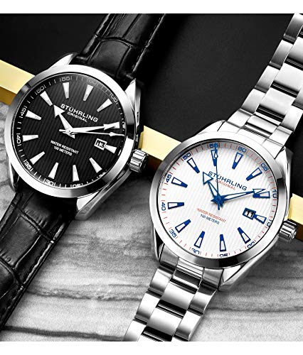 Analog Dial Date Calfskin Leather Band Dress Watch D428146