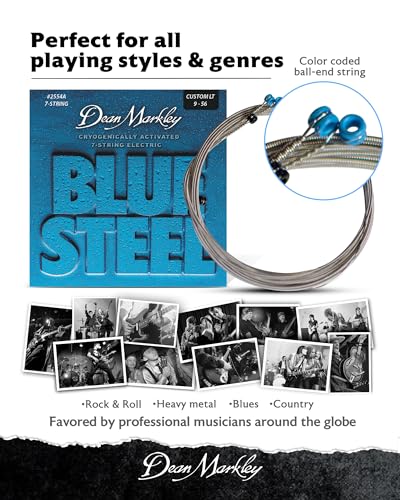 Blue Steel Electric Guitar Strings 6 Piece Set Gauges 8-38 S86811