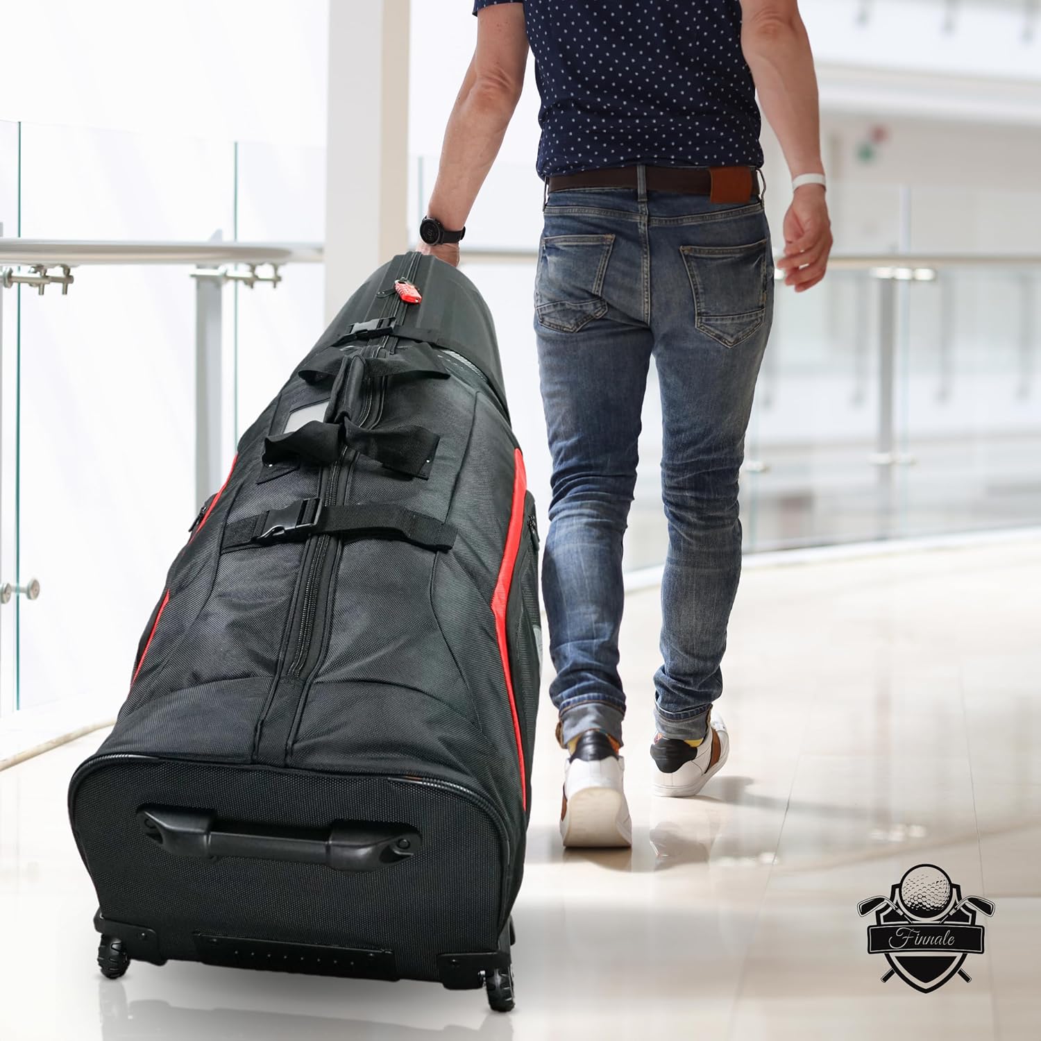 Golf Travel Bag with Hard Case Top and TSA Lock D137905