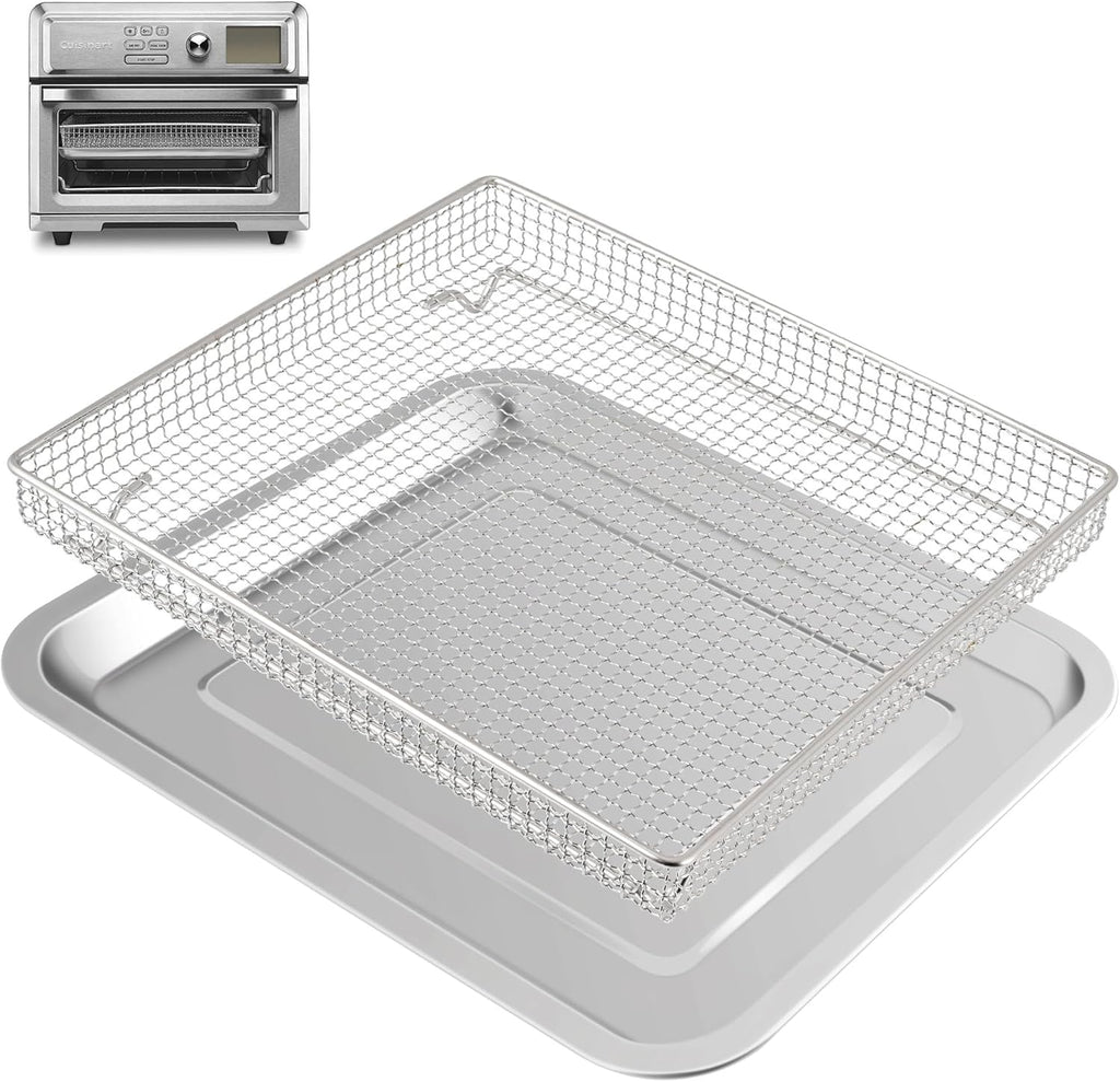 Stainless Steel Air Fryer Basket and Baking Tray (1 Set) I173