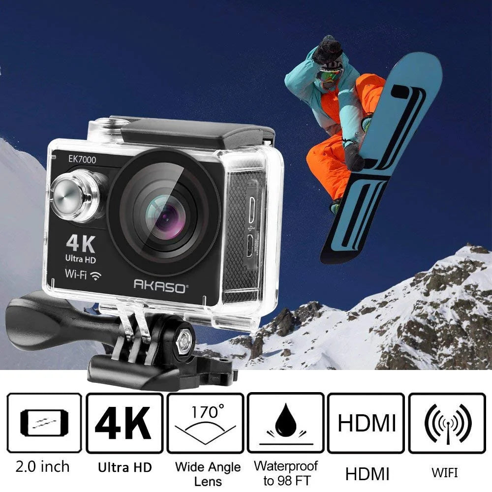 4K Waterproof Action Camera with Wireless Remote D8079