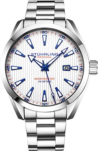 Analog Dial Date Calfskin Leather Band Dress Watch D428146