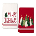Red Xmas Tree Kitchen Towels Set of 2 H5259
