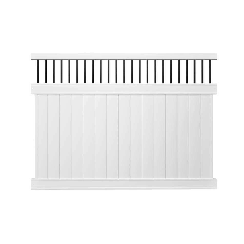 White 6 ft. x 8 ft. Vinyl Fence Panel B982