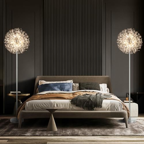 69'' Crystal Floor Lamp with K9 Crystals, Silver Chrome Y879891