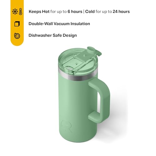 20oz Insulated Stainless Steel Travel Mug with Lid and Handle M58576