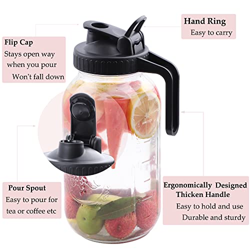 64 OZ Glass Pitcher With Pour Spout Lids C70345