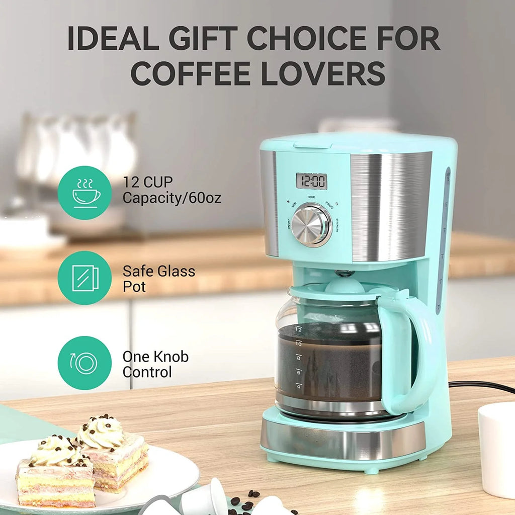 Blue 12-Cup Programmable Drip Coffee Maker N256081