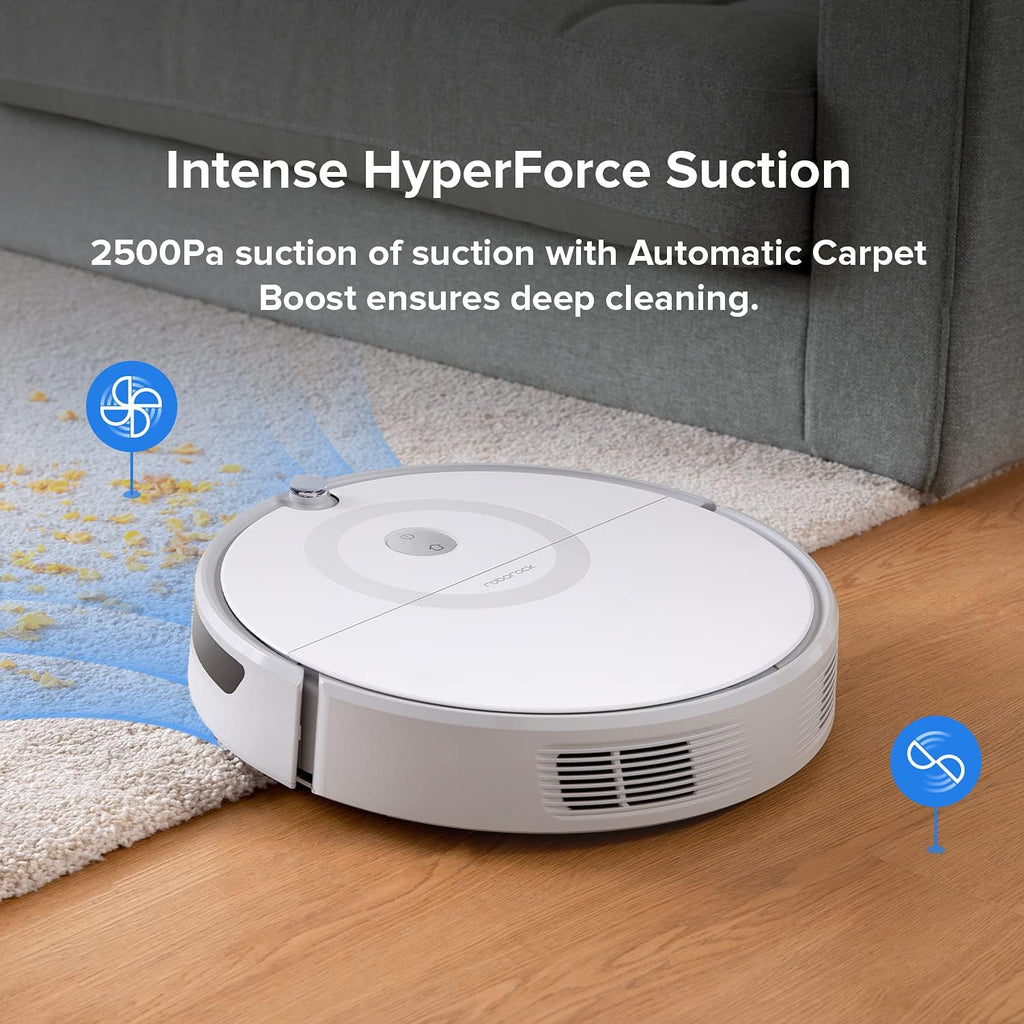 White Robot Vacuum Cleaner with 2500Pa Suction I225