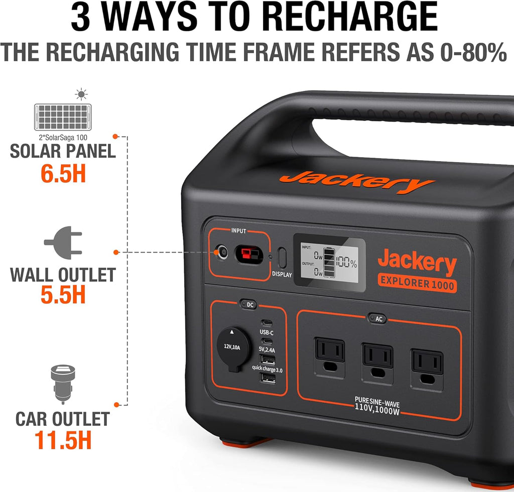 1002Wh Portable Power Station with AC Outlets H3348
