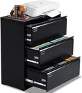 Black 3 Drawer Locking Metal Lateral File Cabinet B36372