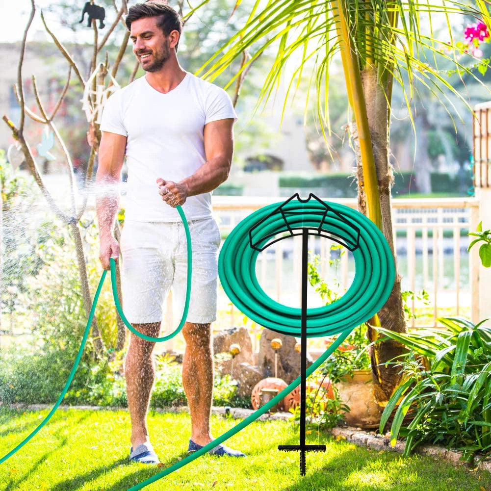 Black Heavy Duty Metal Garden Hose Holder S694480