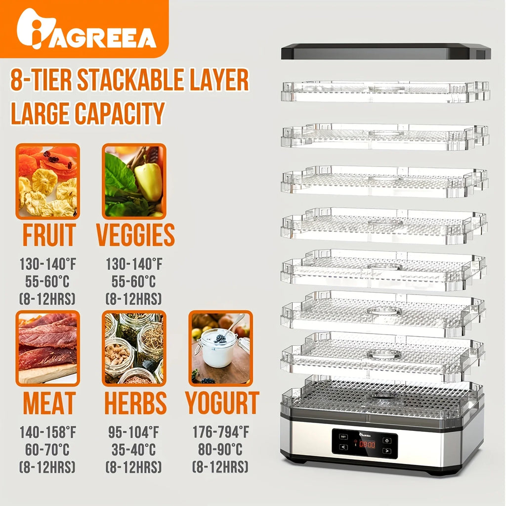8 Trays Digital Food Dehydrator H583793