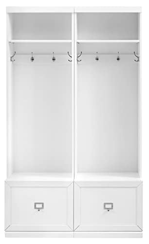 White 2-Piece Entryway Set with 2 Hall Trees K351