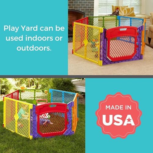 6 Panel Free Standing Play Yard, 26" Tall, Aqua A29609