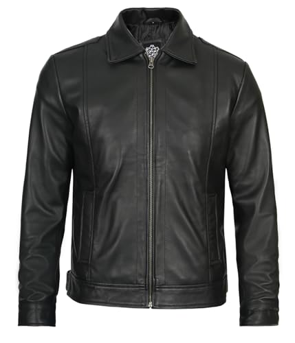 Real Lambskin Classic Vintage Style Leather Jacket R654091
